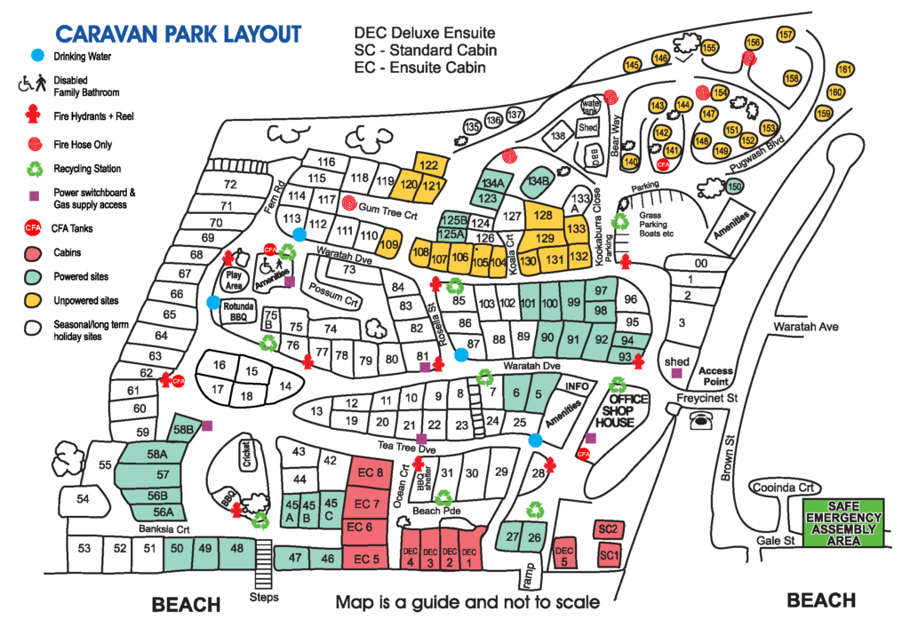 Park Map – 2021 – Waratah Bay Caravan Park